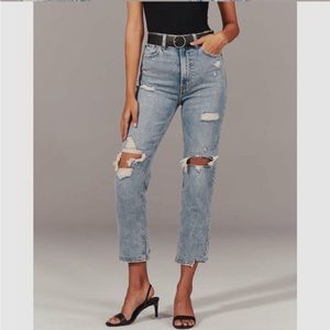Abercrombie Ultra High Rise Ankle Straight Jeans